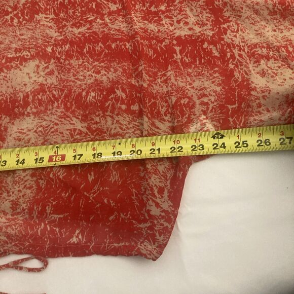 Rachel Zoe Silk Blouse SIZE 8 Sheer Dolman Long Sleeve Abstract Art to Wear - Picture 9 of 11